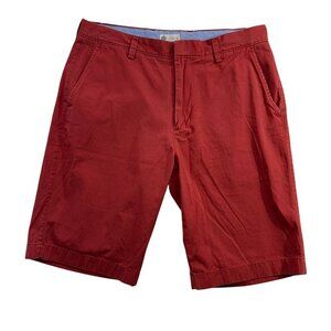 J.Crew Bermuda Chino Shorts Cotton Preppy Casual Travel Burnt Red Size 32 x 11"‎